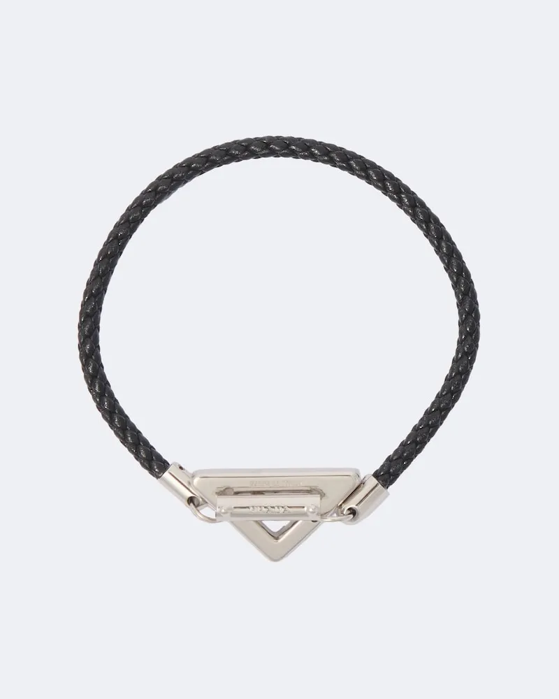 Prada Armband aus Leder Schwarz