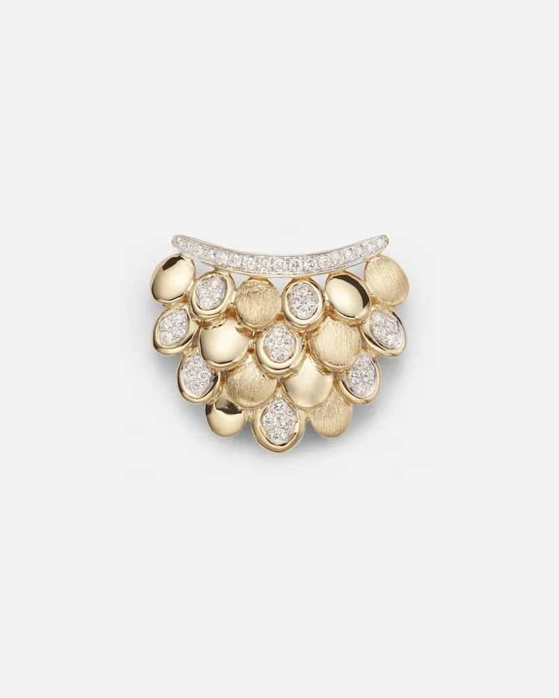 Rainbow K Einzelner Ohrring Blossom aus 14kt Gelbgold mit Diamanten Gold