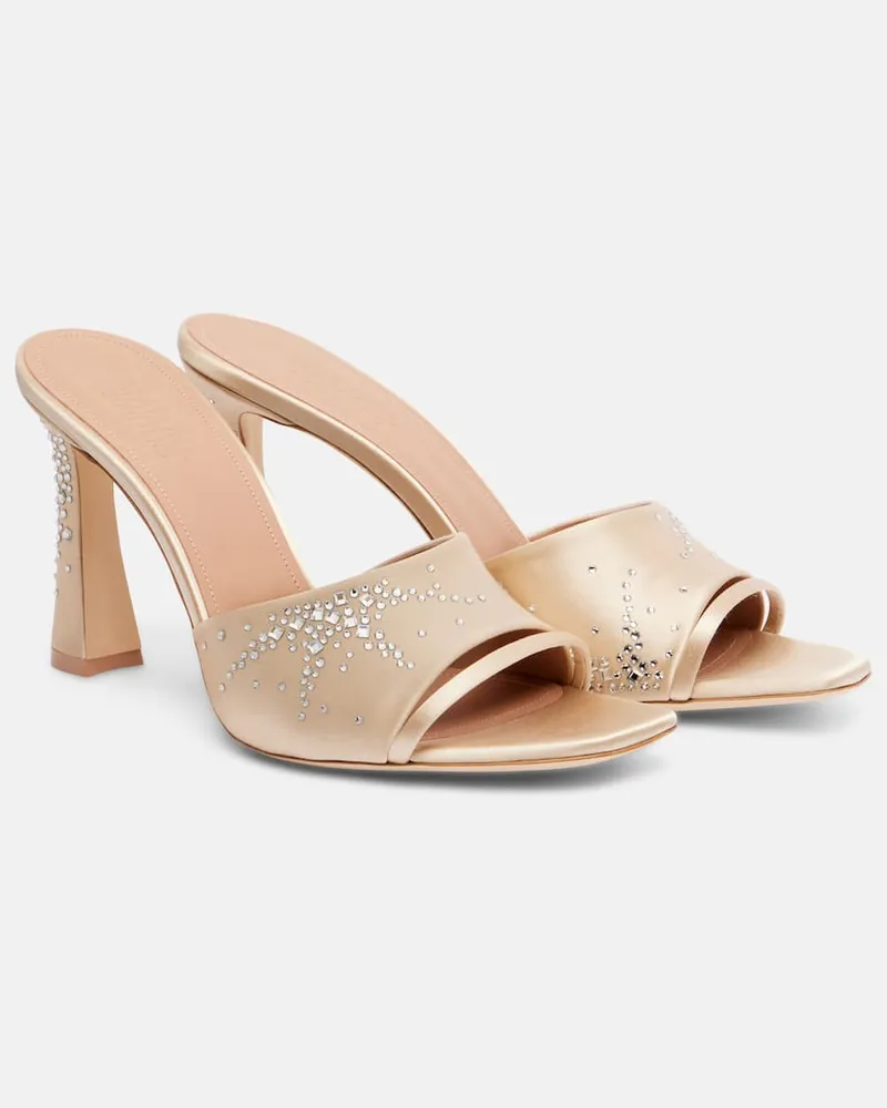 Malone Souliers Pantoletten Roxanne 90 aus Satin Beige