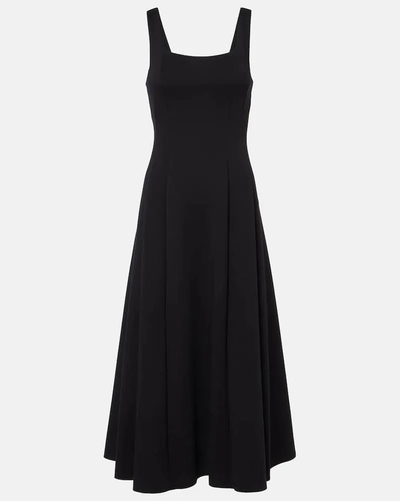 Max Mara Midikleid Platani aus einem Baumwollgemisch Schwarz