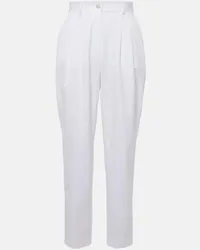 Dolce & Gabbana Gerade High-Rise-Hose aus Baumwolle Weiss