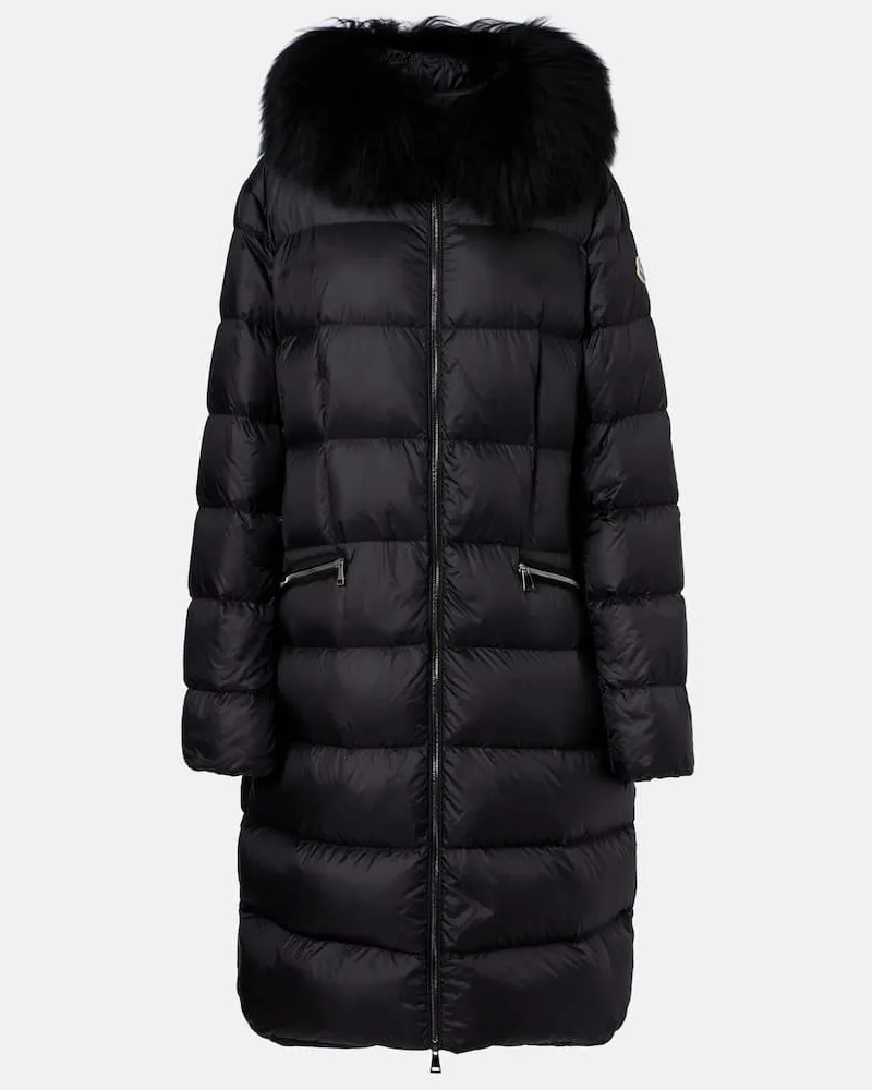 Moncler Daunenmantel Boedic mit Shearling Schwarz