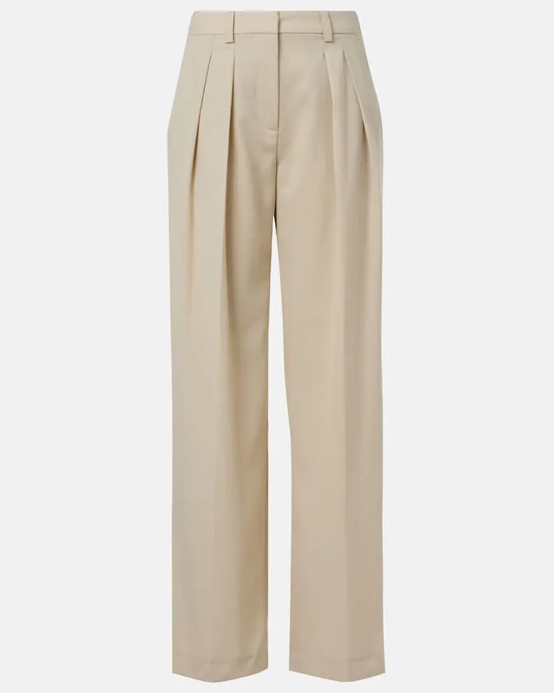 FRANKIE Shop Weite High-Rise-Hose Daytona Beige