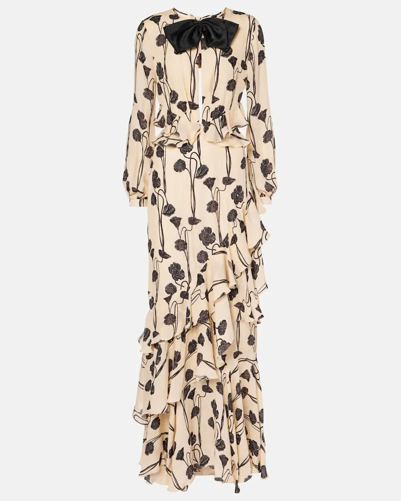 Johanna Ortiz Robe aus Seiden-Georgette Multicolor