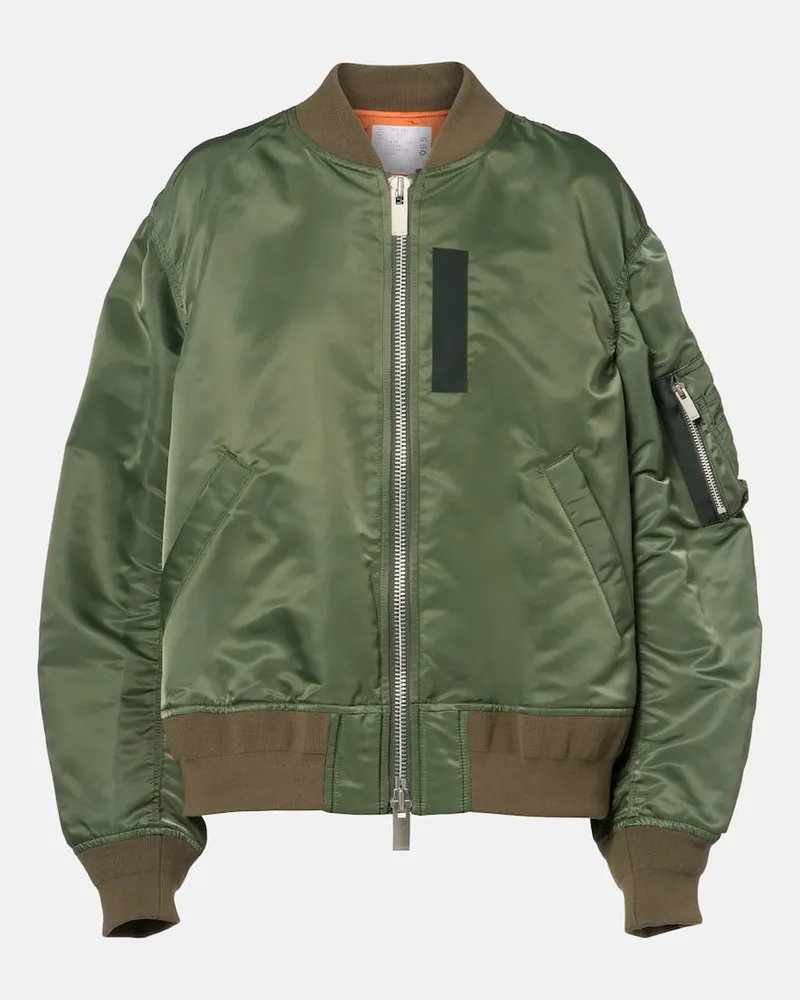Sacai Bomberjacke aus Twill Grün