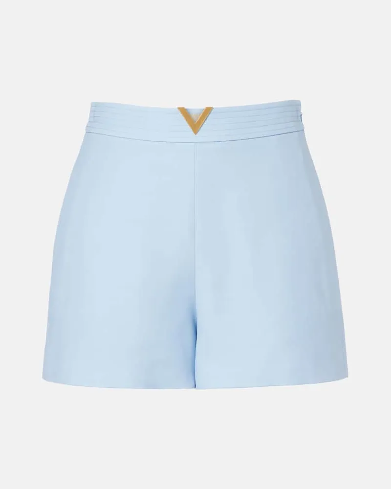 Valentino Garavani Shorts VGold aus Crepe Couture Blau