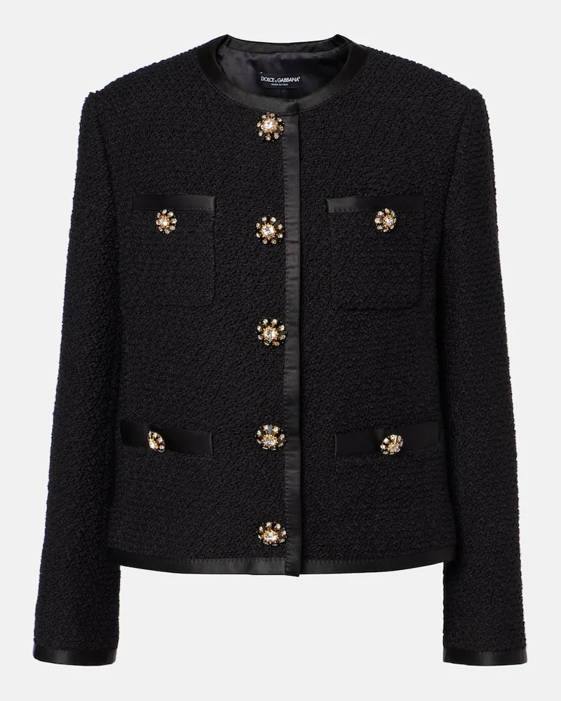 Dolce & Gabbana Jacke aus Tweed Schwarz