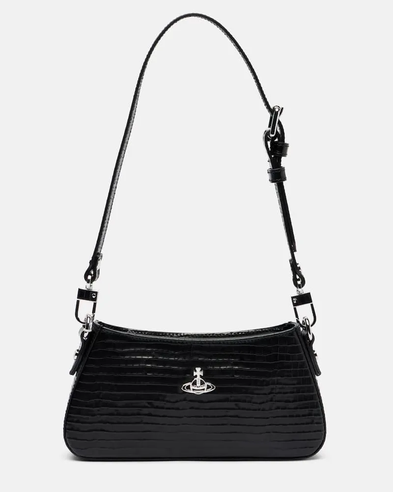 Vivienne Westwood Schultertasche Tasha aus Lederimitat Schwarz