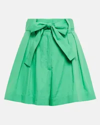 Oscar de la Renta High-Rise Shorts aus Baumwolle Gruen