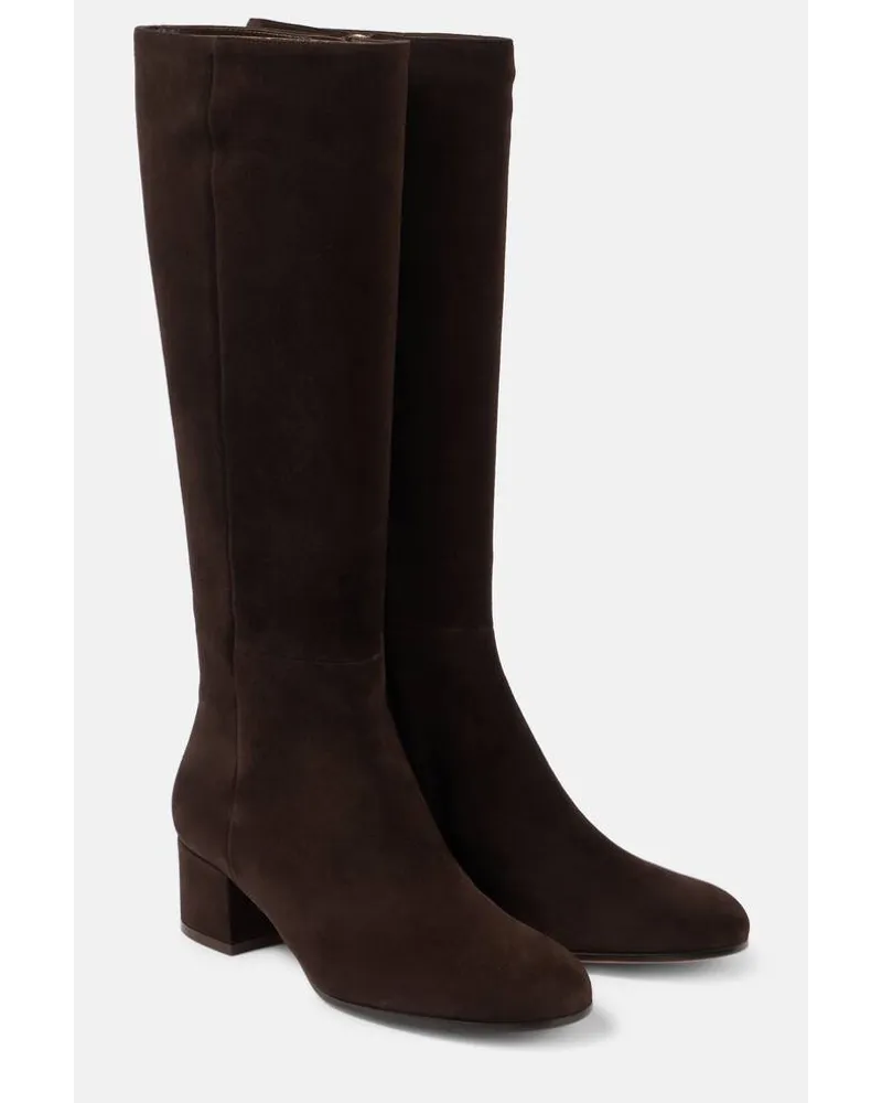 Gianvito Rossi Stiefel 45 aus Veloursleder Braun