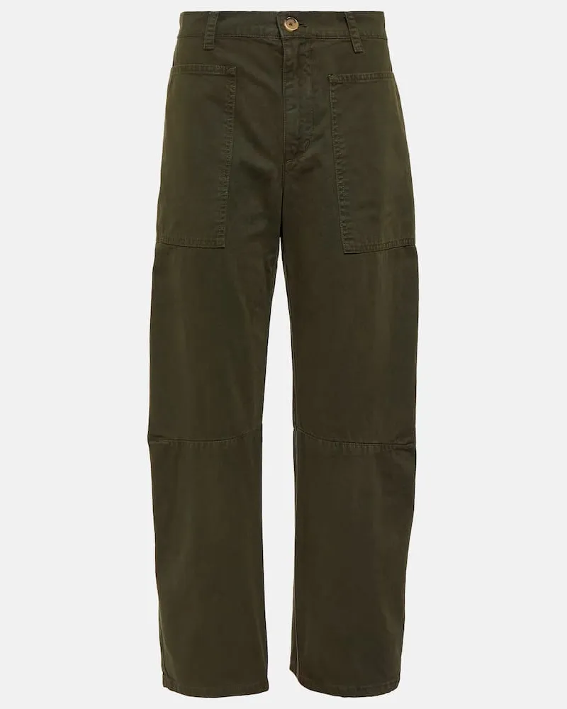 Velvet Cargohose Brylie aus Baumwoll-Twill Grün
