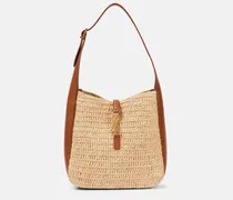 Schultertasche Le 5 à 7 Small aus Raffiabast