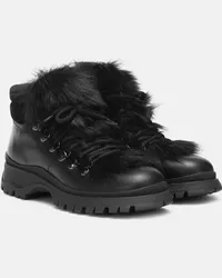 Prada Schnuerstiefel aus Leder Schwarz