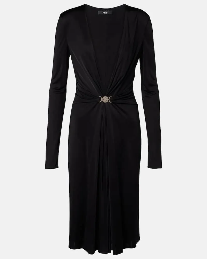 Versace Cocktailkleid Medusa aus Jersey Schwarz
