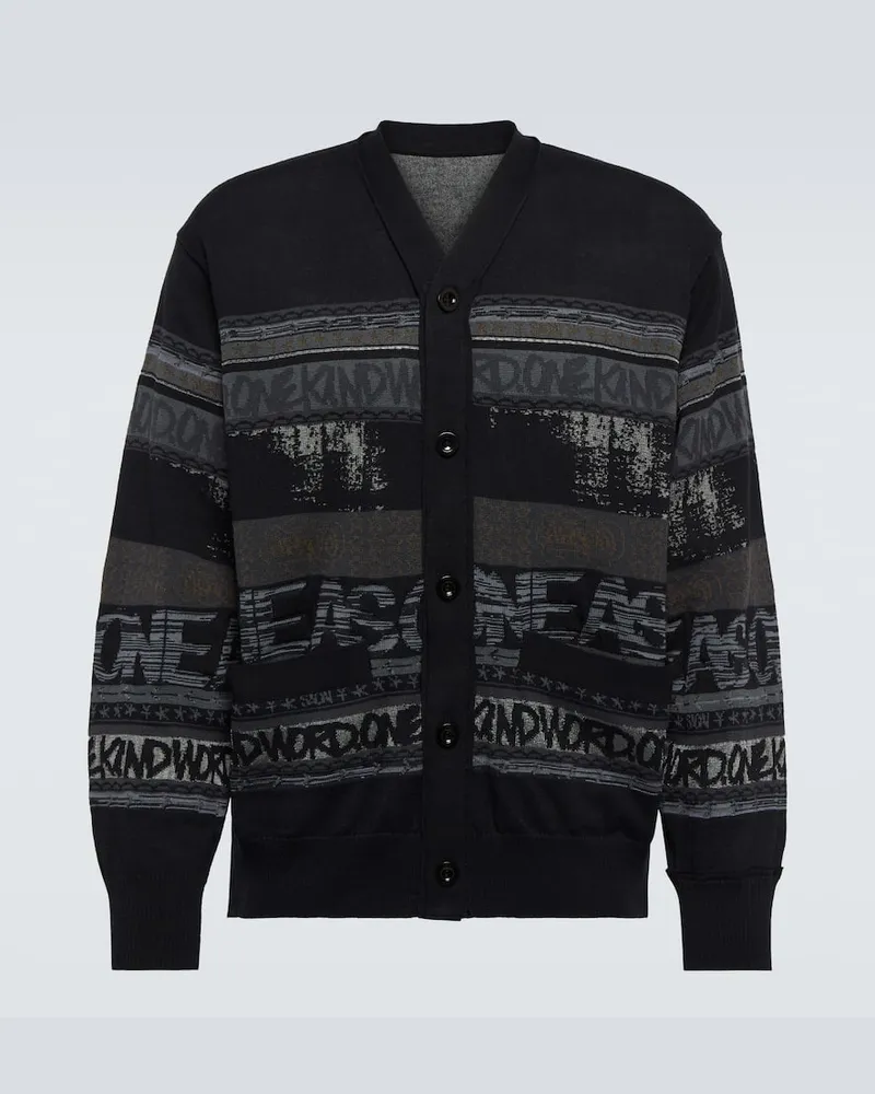 Sacai X Eric Haze Cardigan aus Baumwolle Multicolor