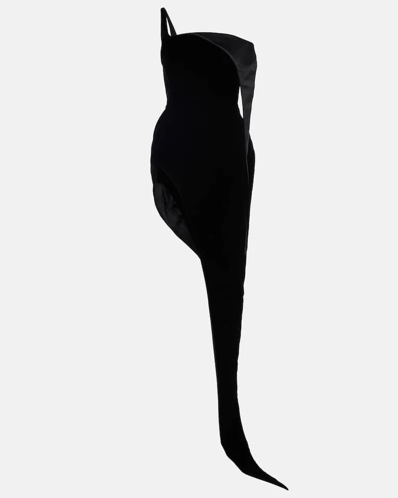 Thierry Mugler Minikleid Spiky aus Samt Schwarz
