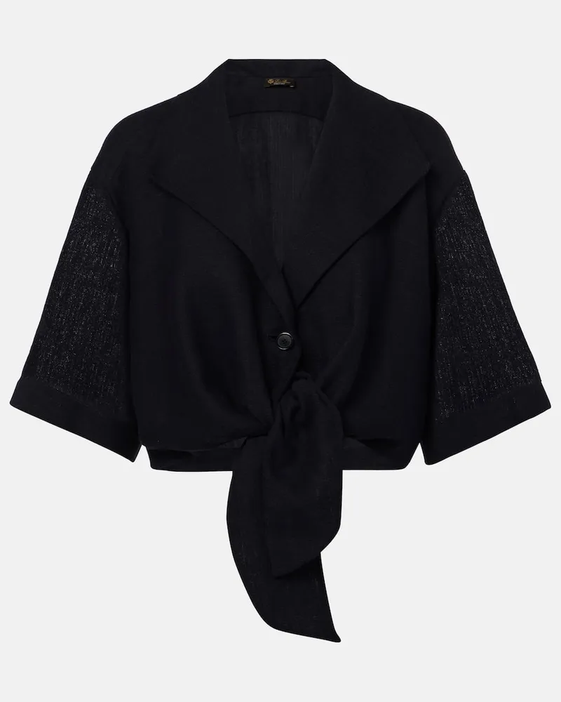 Loro Piana Top Janet aus Leinen-Crêpe Blau