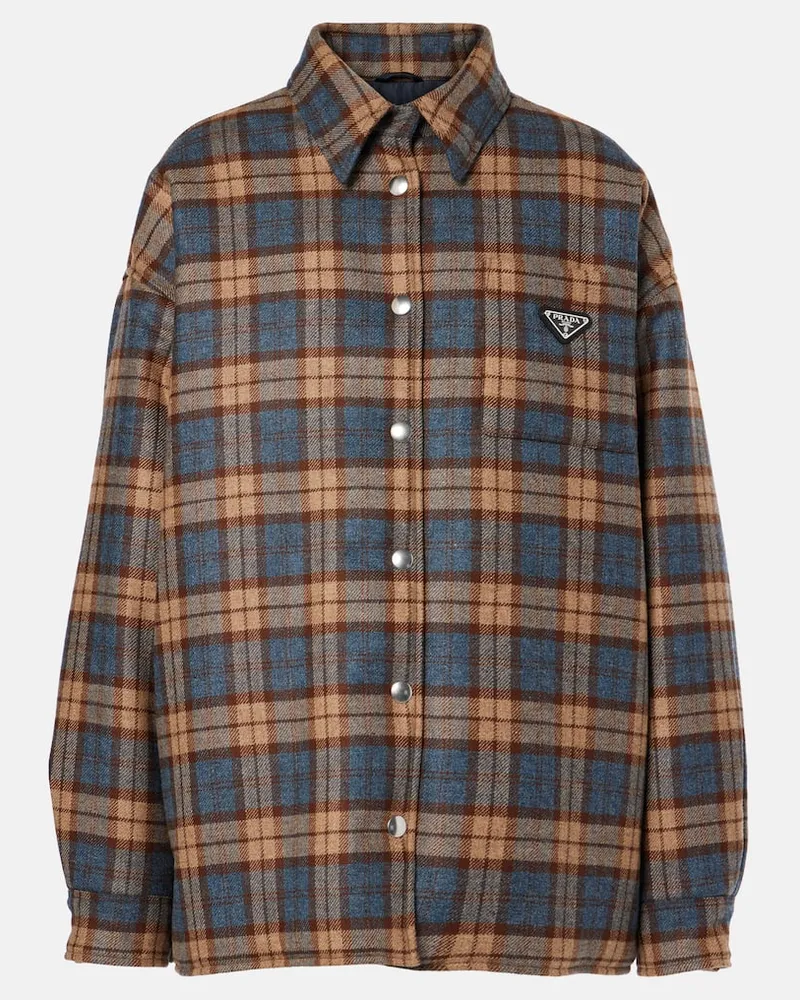 Prada Hemdjacke aus Wolle Braun