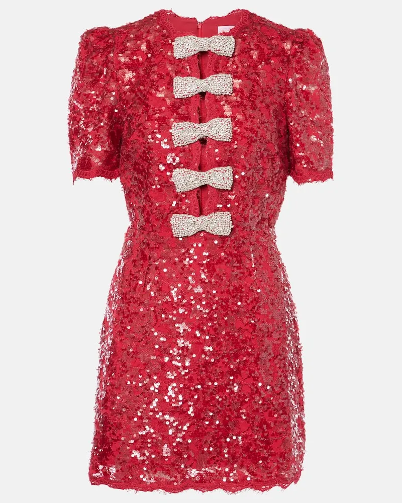 Rebecca Vallance Verziertes Minikleid Leyla mit Pailletten Rot