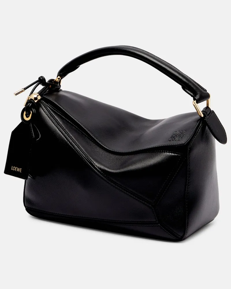 Loewe Tote Bag Puzzle Small aus Leder Schwarz