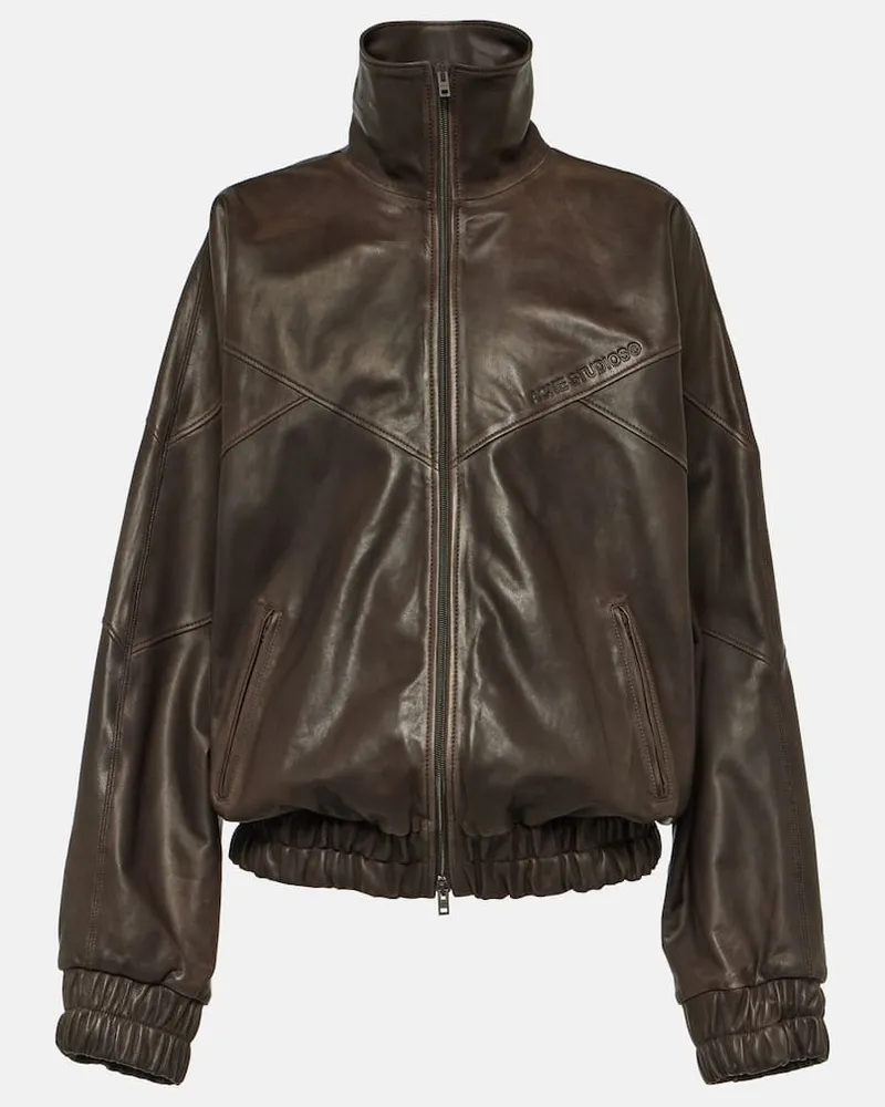 Acne Studios Bomberjacke Letty aus Leder Braun
