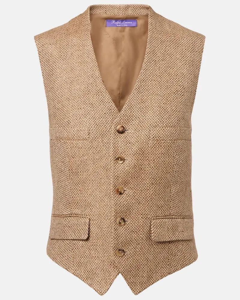 Ralph Lauren Weste Holland aus Leinen-Tweed Braun