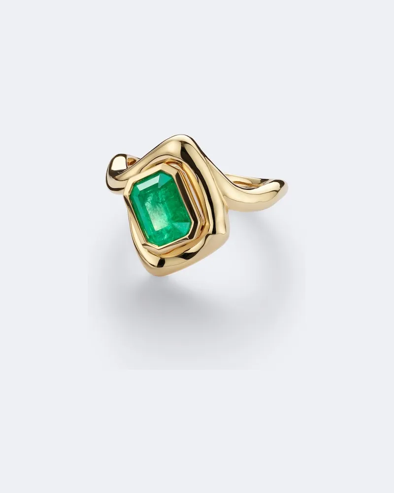 SHAY Ring Zar aus 18kt Gelbgold mit Diamant und Smaragd Gold