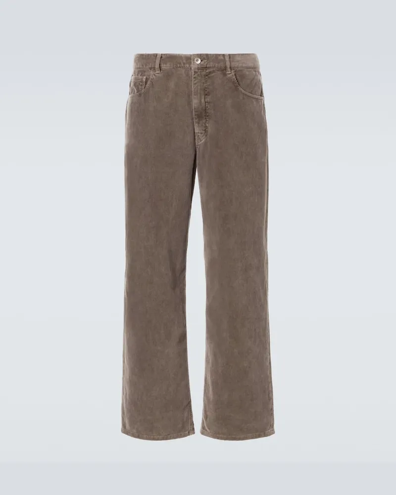 AURALEE Weite Hose aus Baumwoll-Cord Grün