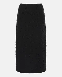 Moncler Midirock aus Boucle Schwarz