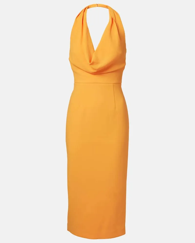 Rebecca Vallance Midikleid aus Crêpe Orange