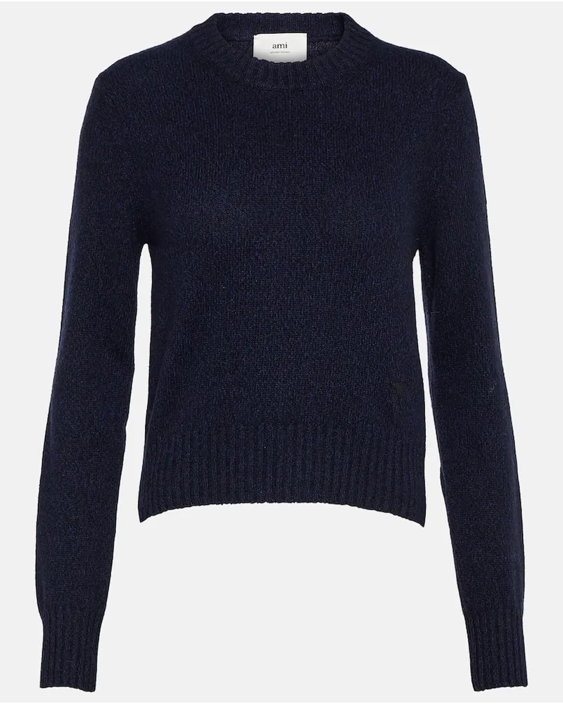 AMI Paris Pullover Ami de Cœur aus Kaschmirgemisch Blau