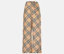 Weite Hose Burberry Check aus Seide