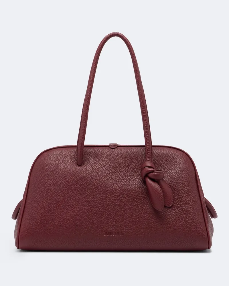 Jacquemus Bowling Bag Turismo Medium aus Leder Burgunderrot