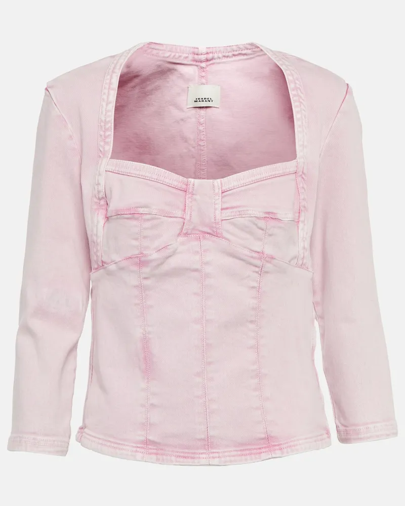Isabel Marant Top Vanio aus Denim Rosa