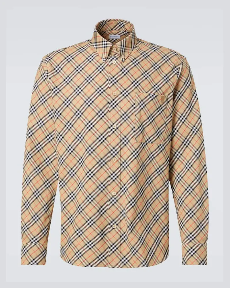 Burberry Hemd Burberry Check aus Baumwollpopeline Braun