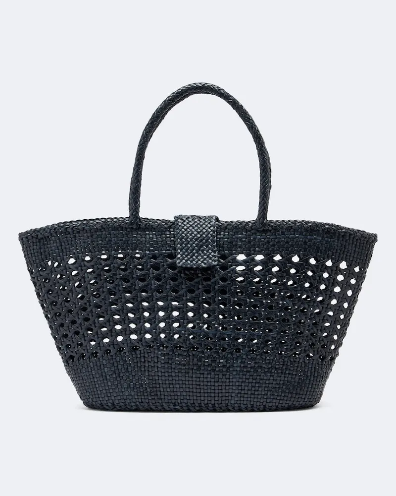 RIXO X Dragon Diffusion Shopper Lucine aus Leder Blau