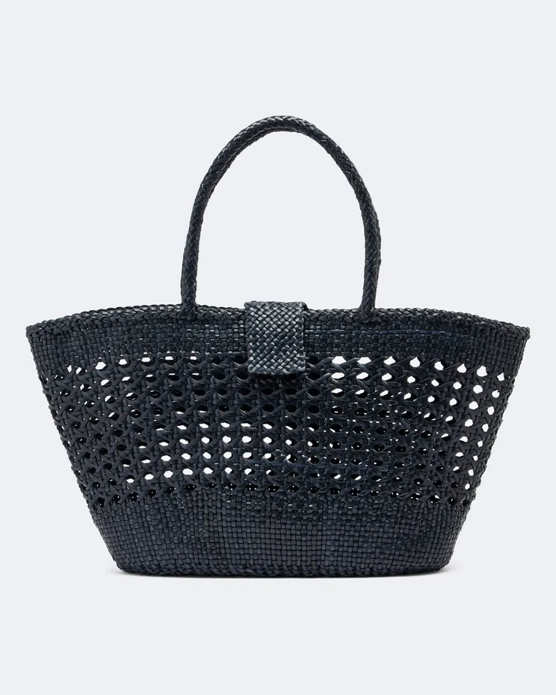 RIXO X Dragon Diffusion Shopper Lucine aus Leder Blau