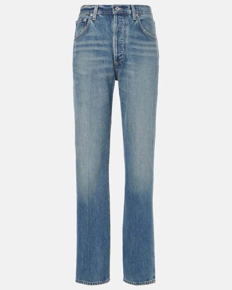 Citizens of humanity High-Rise Straight Jeans Baretta Blau