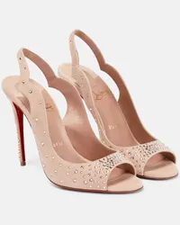 Christian Louboutin Nudes Slingback-Sandalen Degrachick aus Veloursleder Beige