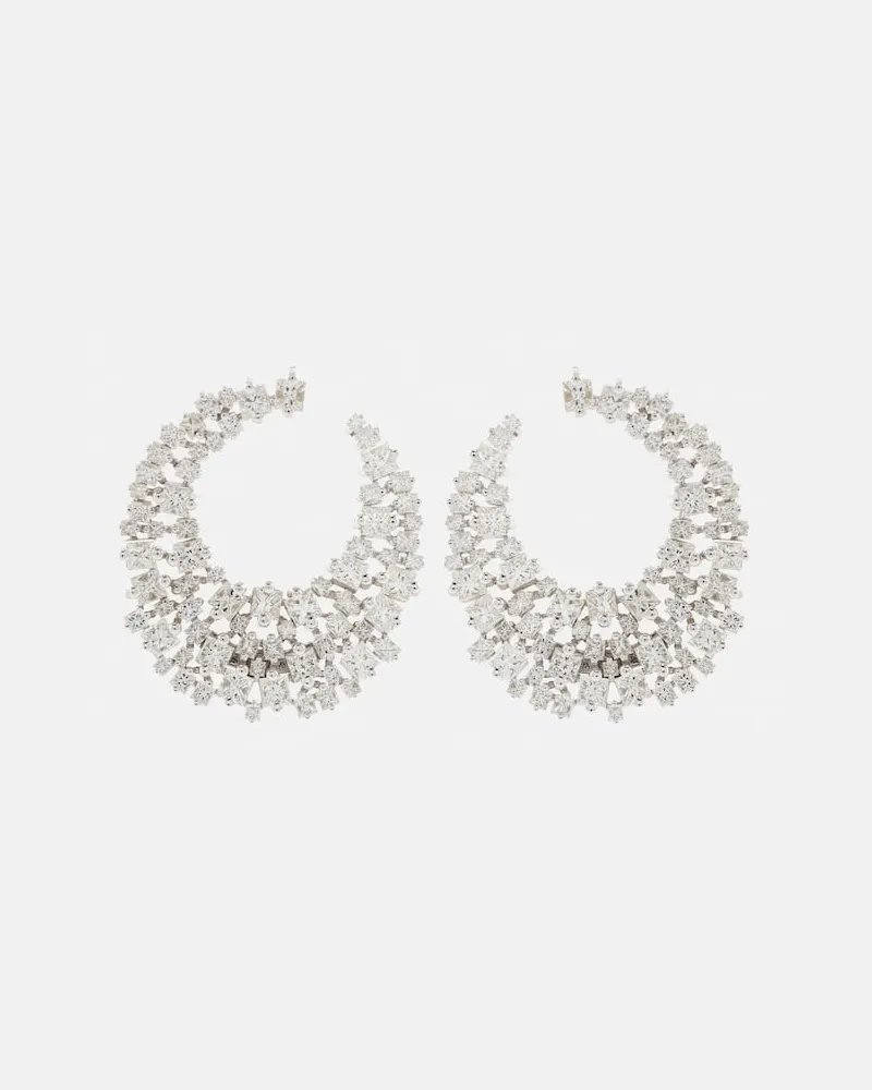Suzanne Kalan Ohrringe aus 18kt Weißgold mit Diamanten Silber
