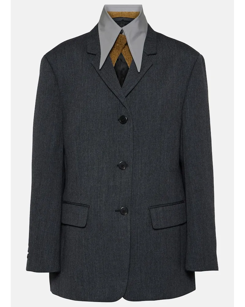 Prada Blazer aus Wolle Grau