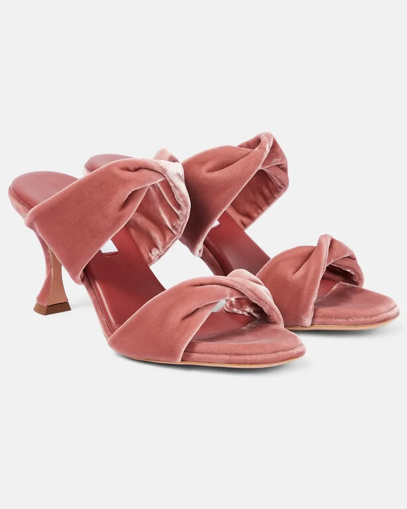 Aquazzura Sandalen Twist 95 aus Samt Rosa