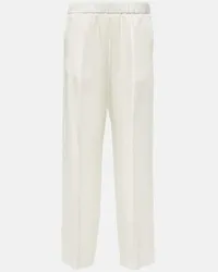 Jil Sander Gerade Hose aus Satin Weiss