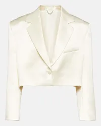 Magda Butrym Cropped-Blazer aus Wolle und Seide Weiss