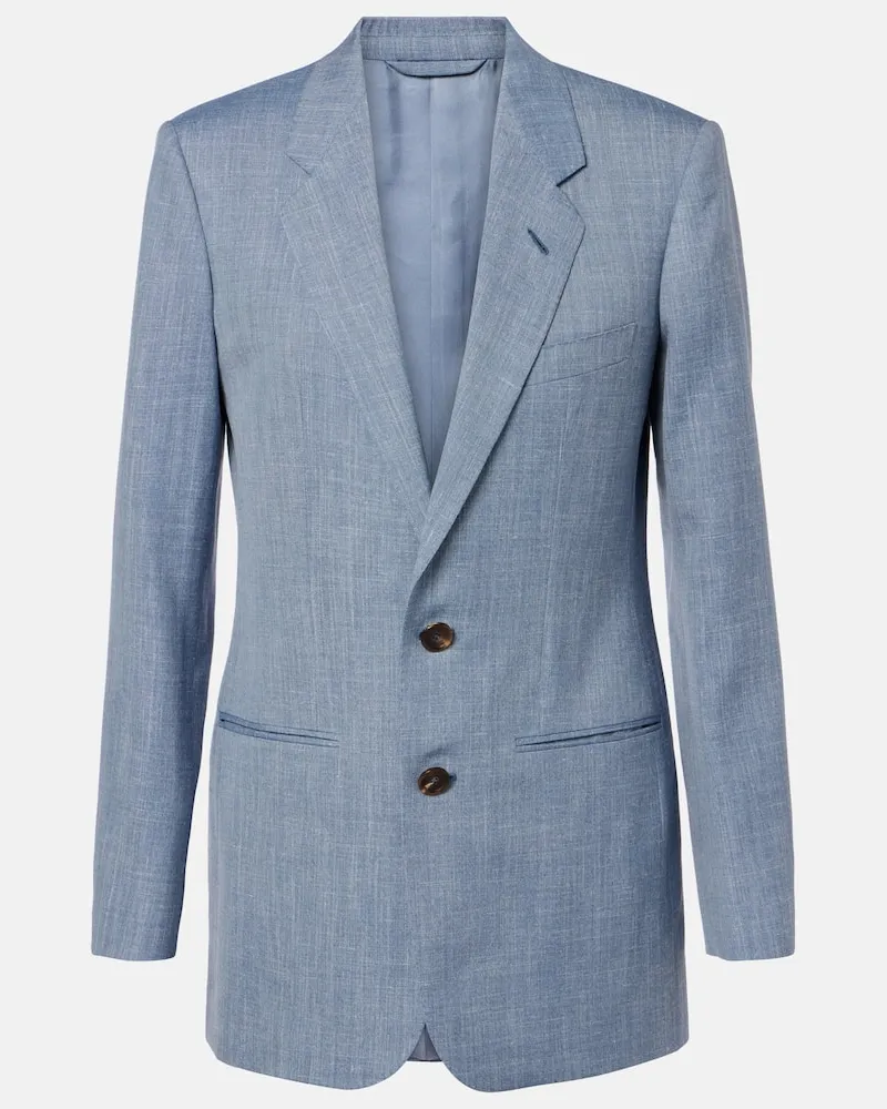 Loro Piana Jacke Guia aus Wolle, Seide und Leinen Blau