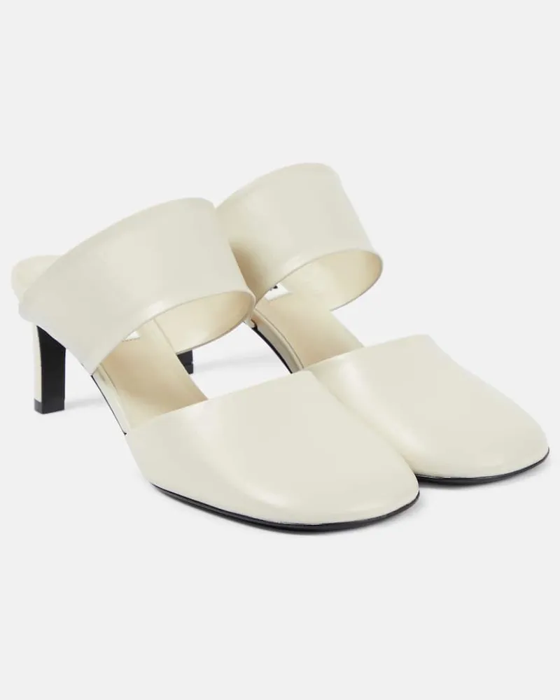 Jil Sander Mules aus Leder Weiß