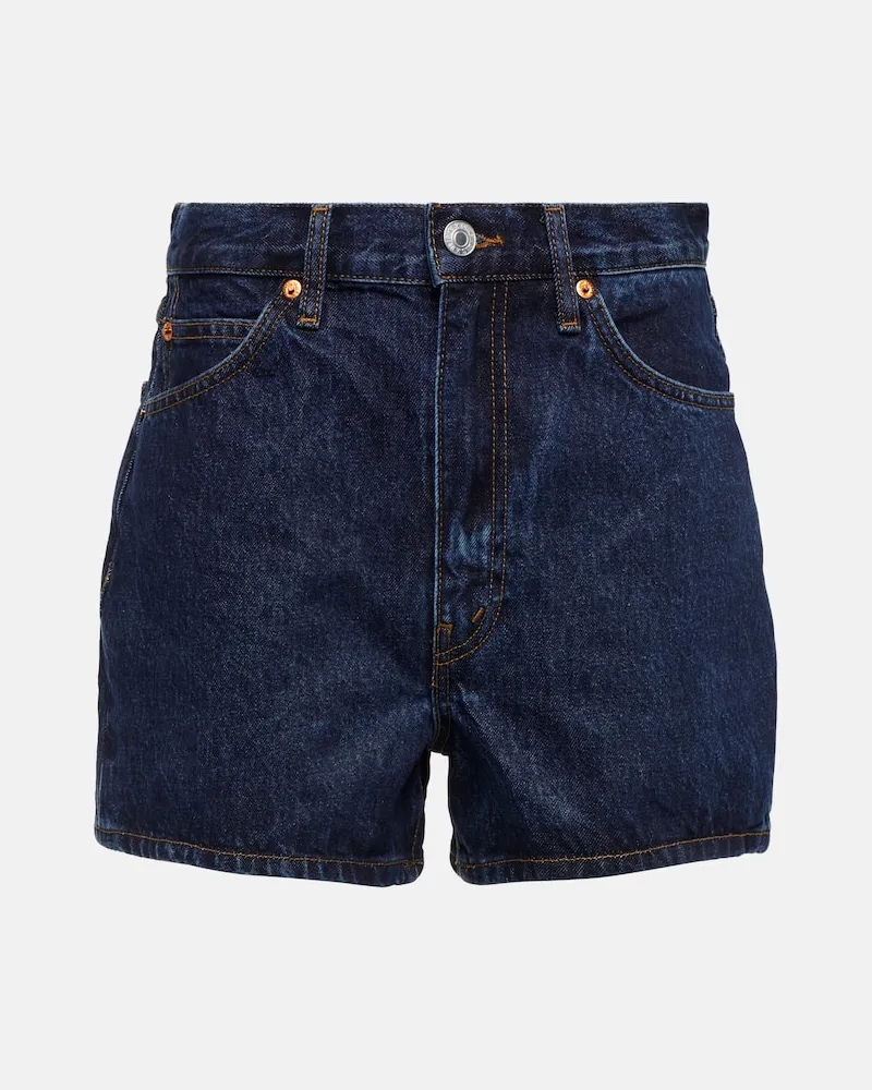 RE/DONE High-Rise Jeansshorts The Midi Blau