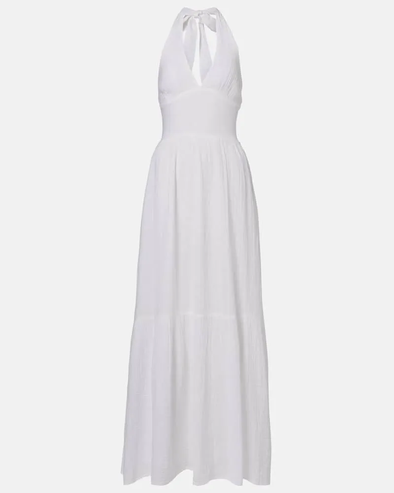 Melissa Odabash Maxikleid Shay aus Baumwolle Weiß