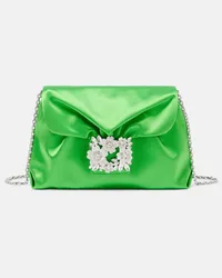 Roger Vivier Schultertasche RV Bouquet aus Satin Gruen