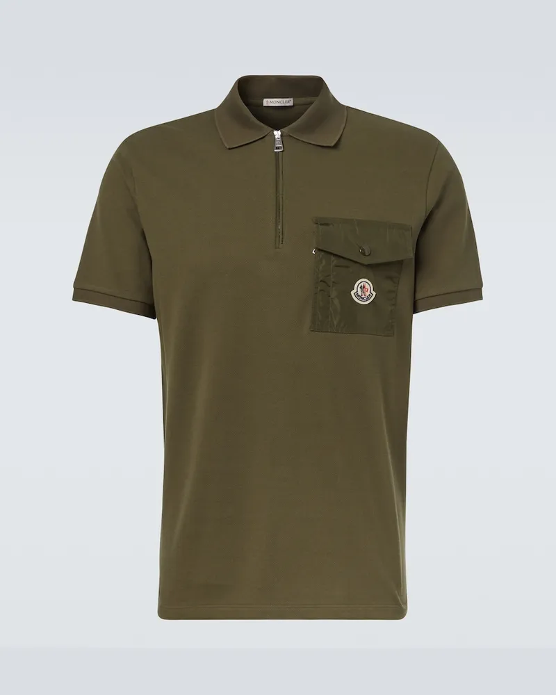 Moncler Polohemd aus Baumwoll-Piqué Grün